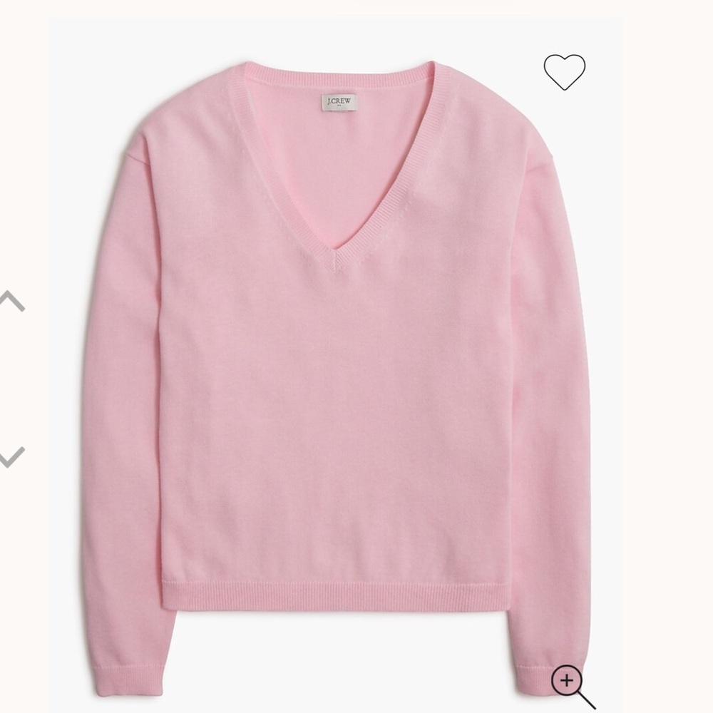 NWT J. Crew Factory Women's XL Pearl Pink Sweater Lightweight V neck oversized